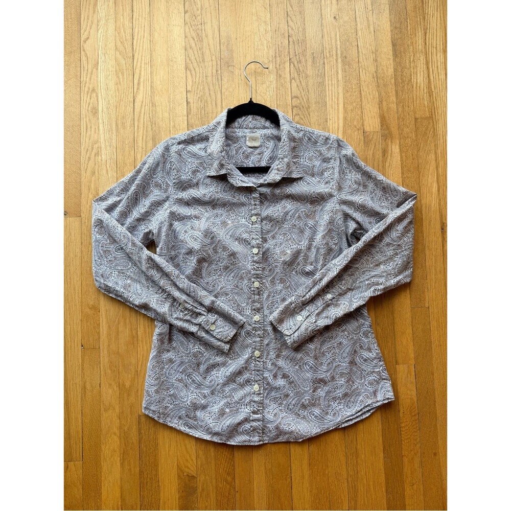 J.Crew 100% Cotton Paisley Button-Up Shirt Women’s M workwear business casual
